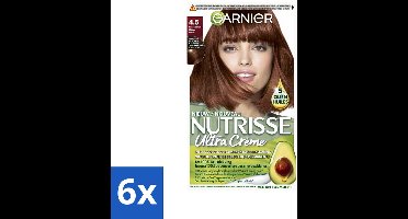 Garnier - Nutrisse Ultra Crème 4.5 - Haarkleuring - Mahoniebruin - Intens Voedend - Permanente Kleur - Voordeelverpakking - 6 stuks
