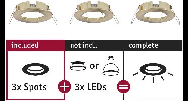 Inbouwlamp Choose Basisset star IP44 rond 78mm max. 3x10W 230V dimbaar Messing geborsteld