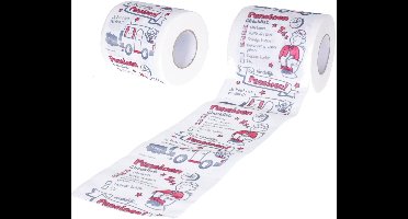Cadeau toiletpapier/wc- 2x -papier rol met pensioen - Vut/gepensioneerd - Pensioen cadeau - Decoratie/versiering