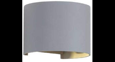 Applique Murale Grise LED 6W IP54 Arrondie - Blanc Chaud 2300K - 3500K