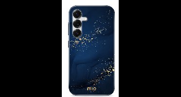 Mio by Mobilize Hoesje geschikt voor Samsung Galaxy S25 Telefoonhoesje Hardcase | Mio by Mobilize Backcover | Geschikt voor Draadloos Opladen met Magnetische Ring | Case - Midnight Sparkle | Blauw