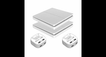 draaischakelaar - Wipschakelaar met zelfopwekkende draadloze schakelaar - Draadloos schakelsysteem - batterijloze draadloze - wandschakelaar draadloze ontvanger lichtschakelaar - willekeurige sticker - batterijloos - dubbel open