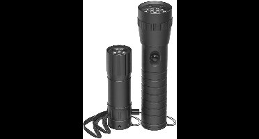 Hama LED-Taschenlampe FL-DUO, mit Batterien, Aluminium, 2er-Set Zaklamp