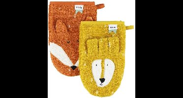 Washandje 2-pack | Mr. Lion - Mr. Fox
