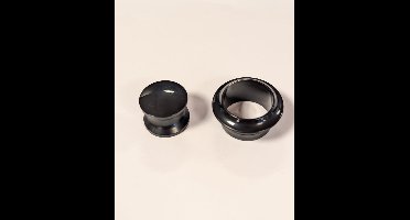 Knop+Ring Pushlock Zwart 2st.