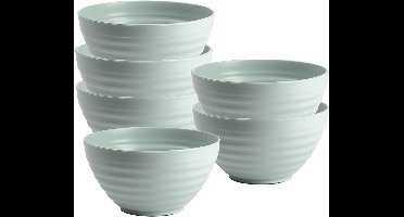 Plasticforte Soepkommen - 6x - D15 x H8 cm - groen - kunststof - onbreekbaar - servies