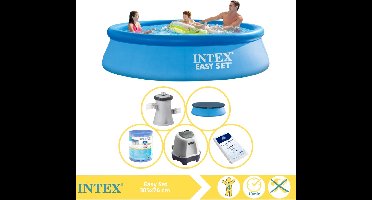 Intex Easy Set Zwembad - Opblaaszwembad - 305x76 cm - Inclusief Afdekzeil, Filter, Zoutsysteem en Zout