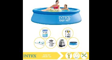 Intex Easy Set Zwembad - Opblaaszwembad - 244x61 cm - Inclusief Afdekzeil, Zwembadpomp, Filter, Onderhoudsset, Zoutsysteem en Zout