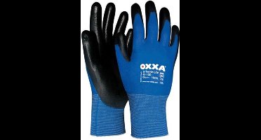 OXXA X-Treme-Lite 51-100 handschoen XL Oxxa - zwart/blauw - PU/Nylon - Gebreid manchet - EN 388:2016
