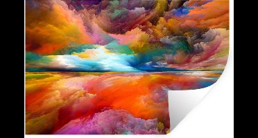 Muurstickers - Sticker Folie - Schilderij - Olieverf - Abstract - Wolken - 30x20 cm - Plakfolie - Muurstickers Kinderkamer - Zelfklevend Behang - Zelfklevend behangpapier - Stickerfolie