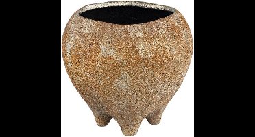 PTMD Bloempot Elane - 21x21x19 cm - Keramiek - Bruin