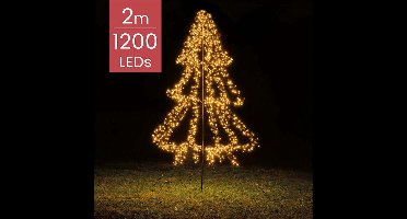 Buiten Kerstboom met 1200 LED lampjes - warm wit - 200CM