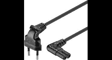 Goobay Stroomkabel met C7 / 8-vormige plug - haaks / zwart - 0,30 meter
