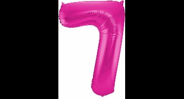Folat Verjaardag Leeftijd folieballon - 7 jaar - roze - 87 cm - cijferballon groot