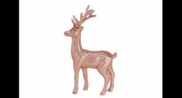 Hert Glitter Roze 14x5xh22cm Kunststof