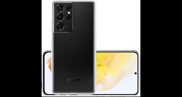 Hoesje - Geschikt voor Samsung Galaxy S21 Ultra - Sterk & Shockproof - Hoes Cover - Siliconen Case - Transparant