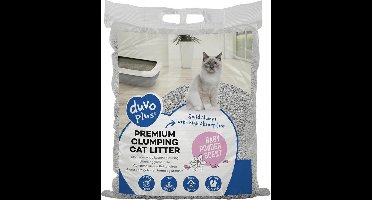 Duvo+ Kattenbakvulling premium baby powder scent Blauw/grijs 12kg