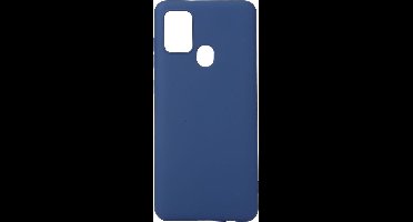 Shop4 - Geschikt voor Samsung Galaxy A21s Hoesje - Zachte Back Case Mat Donker Blauw