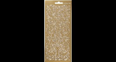 Stickers, swirl, vel 10x23 cm, goud, 1 vel