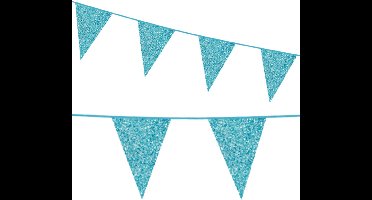 Glitter babyblauw kartonnen vlaggenlijn.