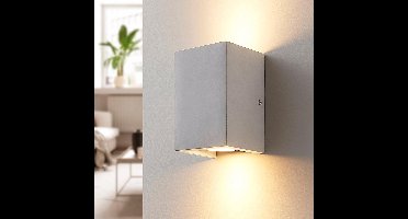 Lindby - wandlamp - 2lichts - beton - H: 15 cm - GU10 - beton grijs