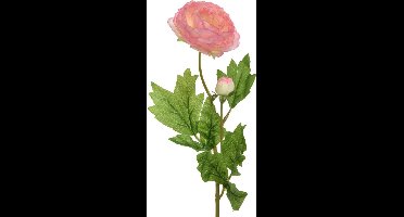 Kunstbloem Ranonkel H57cm zacht roze