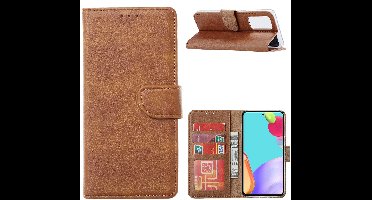 Hoesje Geschikt Voor Samsung Galaxy A52 hoesje Bruin - Hoesje Geschikt Voor Samsung Galaxy A52 5G bookcase met Pasjeshouder