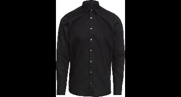 OLYMP Level 5 body fit overhemd - popeline - zwart - Strijkvriendelijk - Boordmaat: 41