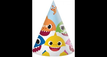 Procos Feesthoedjes Baby Shark Junior Papier 6 Stuks