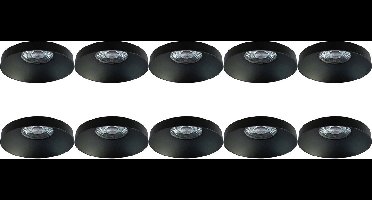 Spot Armatuur 10 Pack - Proma Vrito Pro - GU10 Inbouwspot - Rond - Zwart - Aluminium - Ø82mm