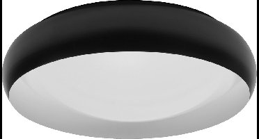 LEDVANCE ORBIS Livia LED plafondlamp met metalen ring, zwart en wit, 24W, 1500lm, 3000K, 430mm, 830 vriendelijk warm wit, dimbaar in 3 niveaus door te klikken, IP20, inclusief montageschroeven en pluggen
