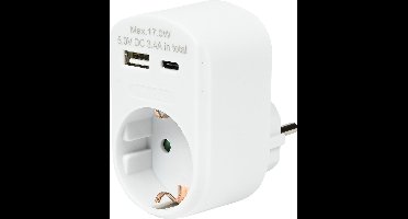 Benson Stopcontact met USB-A en USB-C - Snel opladen - Wit - 16A