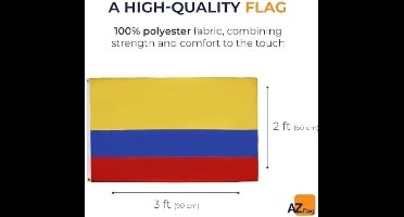 Colombia Vlag 90x60 cm - Colombiaanse vlaggen 60 x 90 cm - Banner 2x3 ft Hoge kwaliteit