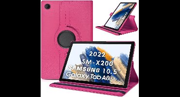 Hoes Geschikt voor Samsung Galaxy Tab A8 hoes – Hoes Geschikt voor Samsung Galaxy Tab A8 (2021 / 2022) hoes – 360° draaibaar tablethoes – Pink