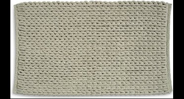 Badkamer Vloerkleed, Badmat, 65 x 55 cm, Taupe, Gerecycled Polyester, Katoen - Kela | Masha