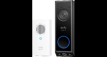 eufy Security E340 Video Deurbel met Chime – Video Doorbell - Dual-Cam technologie, 2K Full HD-resolutie, kleur nachtzicht, AI-pakketdetectie, draadloze installatie, compatibel met Alexa en Google Assistant