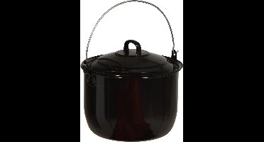 Ambiance Emaille Pan Met Deksel Voor Bbq Ø 24 Cm 6,7 Liter Zwart