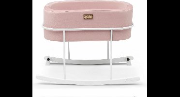 Asir Wieg – roze-wit – 90 x 70 x 58 cm - Inclusief matras