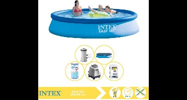 Intex Easy Set Zwembad - Opblaaszwembad - 396x84 cm - Inclusief Afdekzeil, Filter, Zoutsysteem en Zout