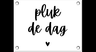 Tuin decoratie Quotes - Pluk de dag - Carpe diem - Spreuken - 40x30 cm - Tuindoek - Buitenposter