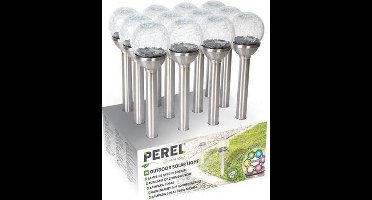 Perel Tuinlamp Solar 34 X 8 Cm Rvs Zilver/wit