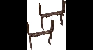 Set van 4 verstelbare metalen balkon/muurbeugels 12 t/m 23,5 cm in de kleur bruin