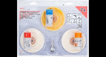 BGS Polijstassortiment voor zachte metalen 7 delig