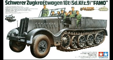 Tamiya Modelbouwpakket Militaire voertuigen - 35239 German SdKfz.9 Famo 18to Halftrack w/8 Figures Plastic - 1:35 - Modelbouw