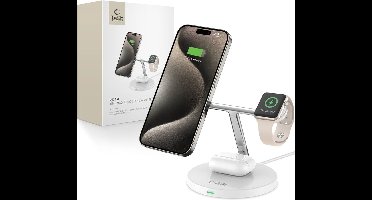 TECH-PROTECT - QI15W-A35 - 3IN1 MAGNETISCHE MAGSAFE DRAADLOZE OPLADER WIT