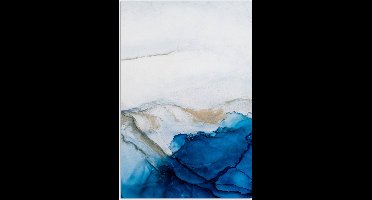 Poster 20x30 cm - Watercolor - Blauw - Abstract - Kunst - Modern - Posters - Wanddecoratie badkamer - Muurdecoratie WC - Decoratieve accessoires - Toilet muur decoratie