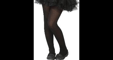 Carnaval verkleed panty voor kinderen - zwart - 40 denier - voor 6 tot 12 jaar - Maillot