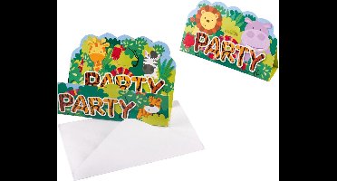 Amscan Uitnodigingen Jungle Met Envelop 8 Stuks Multicolor