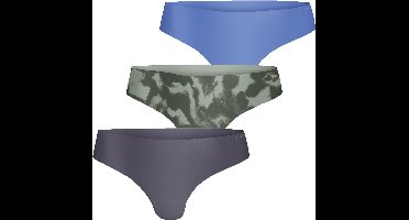 Björn Borg dames Invisible thong - string (3-pack) - blauw - print - grijs