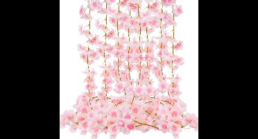 4 x 1,8 m Kunstbloemen, Kersenbloesemkrans, Kersenbloesembloemenkrans, Hangende Wijnrank Zijden Bloemendecoratie Lente voor Thuis Muur Bruiloft Feest Boogdecoratie